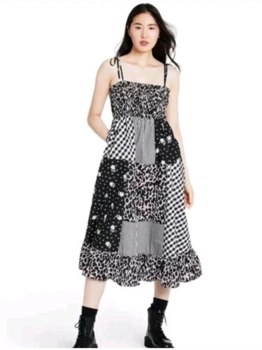 Sandy Liang for Target Patchwork Midi Sundress with Tie Straps
